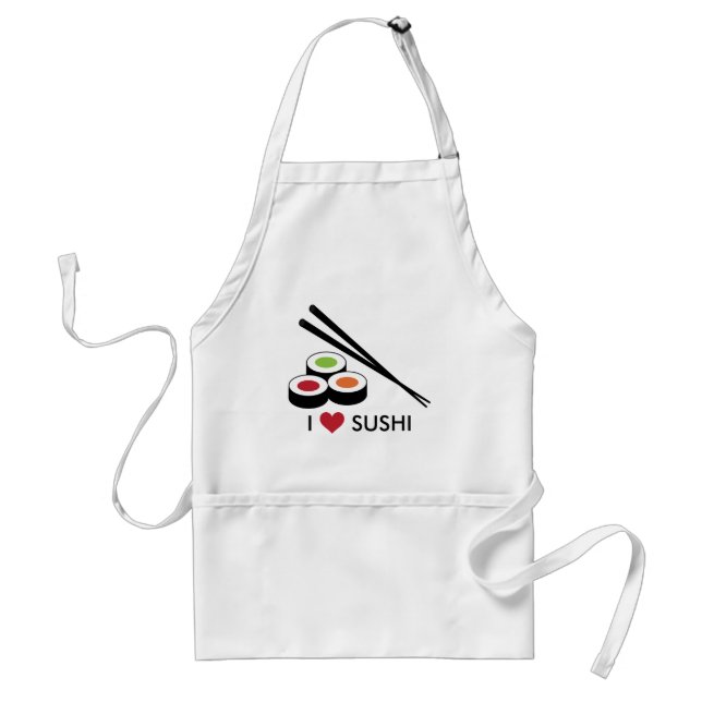 Cute Sushi Rolls - I Love Sushi Apron (Front)