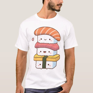 Cute Sushi Trio Stack, Kawaii Japanese Food  T-Shirt