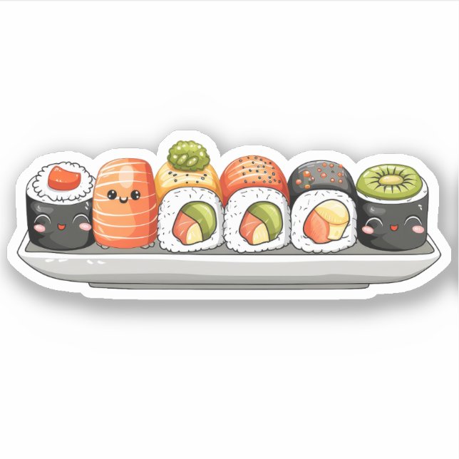 Cute Sushi Vinyl Stickers (Front)