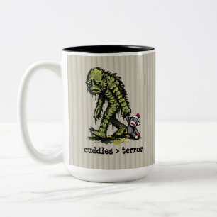 Cute Swamp Monster Sock Monkey Toy Funny Phrase Two-Tone Coffee Mug