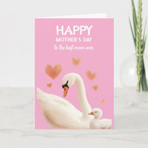 Cute Swan Animal Cartoon Happy Mother's Day Card