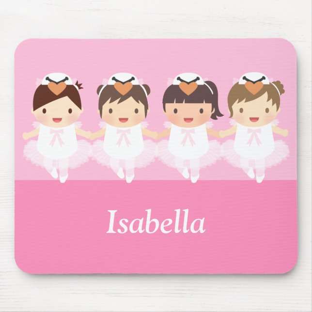 Cute Swan Ballet Ballerina For Girls Mouse Mat (Front)