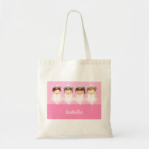 Cute Swan Ballet Ballerina Girls Tote Bag