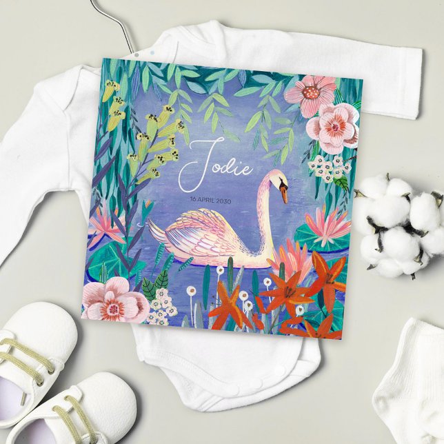 Cute Swan Bird Birth Announcement    (Creator Uploaded)