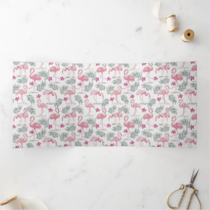 Cute Swan Birds Repeated Pattern Tri-Fold Announcement