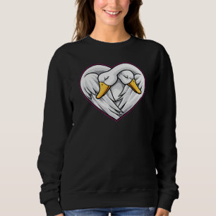 Cute Swan Couple Heart Shape Love Animals Sweatshirt