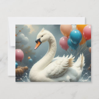 cute swan postcard