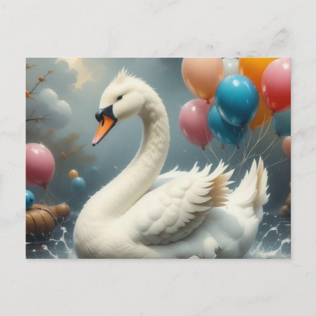 cute swan postcard (Front)