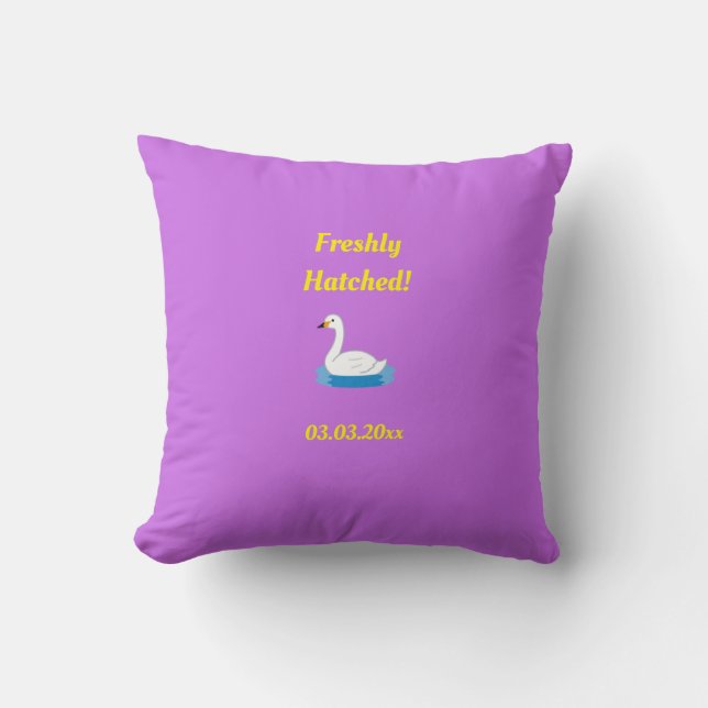 Cute Swan Theme Girl Baby Shower Cushion (Front)