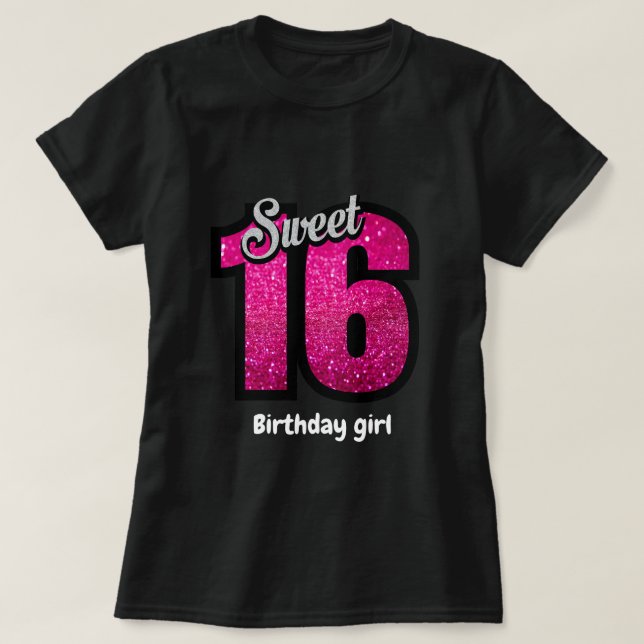 Cute Sweet 16 Birthday T-Shirt (Design Front)