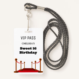 Cute Sweet 16 Bus Venue Access Invitation VIP  ID Badge