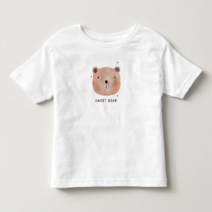 Cute Sweet Bear Toddler T-Shirt Minimalist Woodl