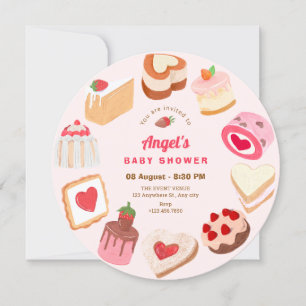 Cute sweet cakes baby shower invitation