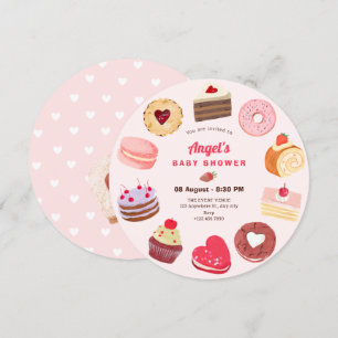 Cute sweet cakes baby shower invitation
