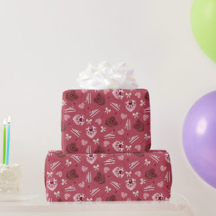 Cute Sweet Cakes, Lollipops & Ribbon Bows Wrapping Paper