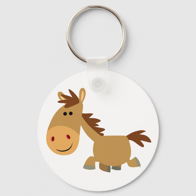 Cute Sweet Cartoon Horse Keychain (Front)