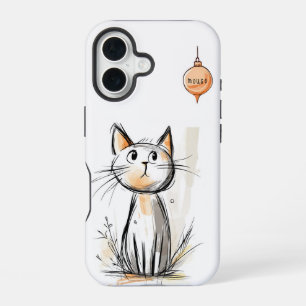 Cute Sweet Cat Illustration iPhone 16 Case