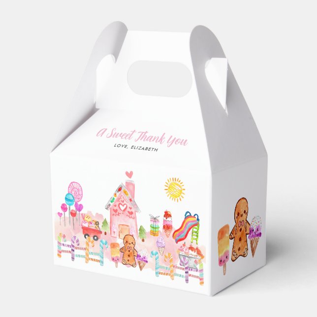 Cute Sweet Celebration Candyland Kids Birthday Favour Box (Front Side)