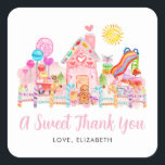 Cute Sweet Celebration Candyland Kids Birthday Square Sticker<br><div class="desc">Cute Sweet Celebration Candyland Kids Birthday</div>
