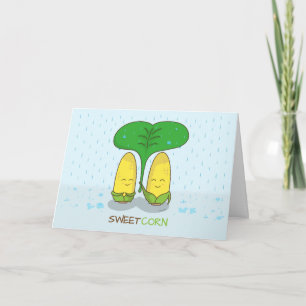 cute sweet corn love couple for someone special holiday card