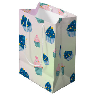  Cute Sweet cup cake & Sprinkle 2nd Birthday Girl Medium Gift Bag