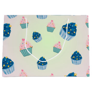  Cute Sweet cupcake Sprinkle 2nd Birthday Girly Large Gift Bag