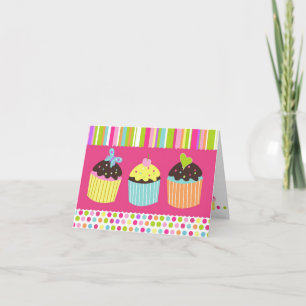 Cute Sweet Cupcake Thank you Note cards Greeting