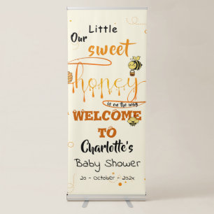 Cute Sweet Dripping Honey & Kawaii Eyeball Text Retractable Banner
