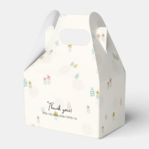 Cute Sweet Floral Garden Cartoon Birthday Party Favour Box