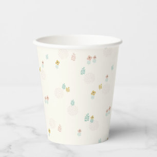Cute Sweet Floral Garden Cartoon Birthday Party Paper Cups