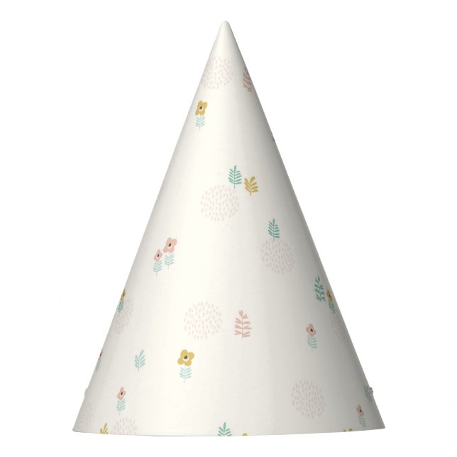 Cute Sweet Floral Garden Cartoon Birthday Party Party Hat (Front)