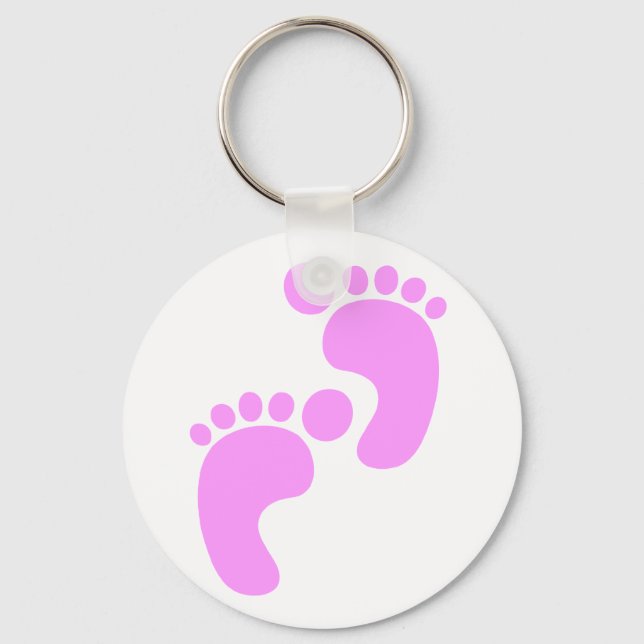 Cute Sweet Footsteps Funny Shirt Key Ring (Front)