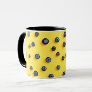 Cute Sweet Fruit Foodie Cartoon Blueberry Pattern Mug