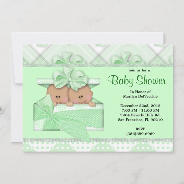 CUTE Sweet Green Baby Shower Invitation (Front)