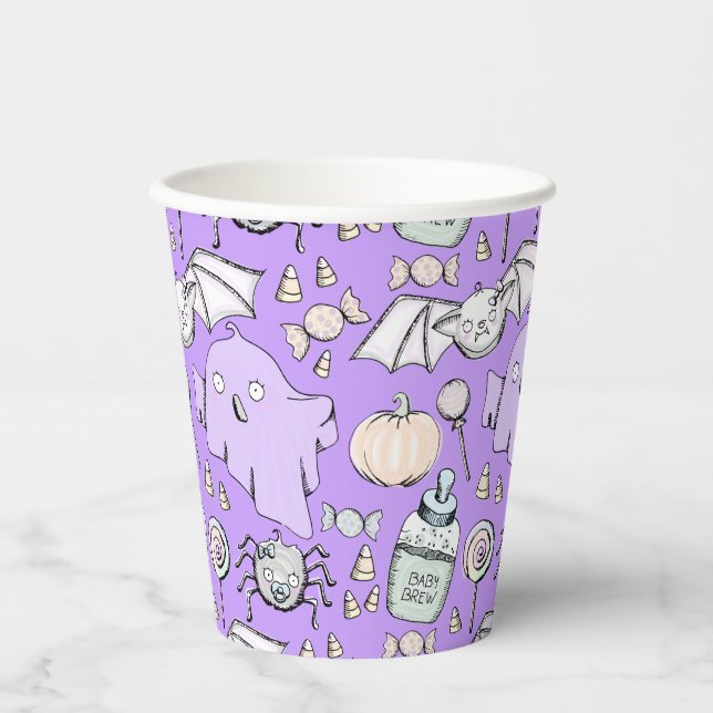 Cute & Sweet Halloween Kids Birthday Paper Cups (Front)