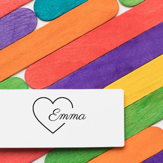 Cute Sweet Heart Girl Personalised Name Self-inking Stamp (Creator Uploaded)