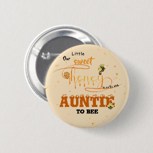 Cute Sweet Honey Kawaii Eyeball Text Auntie-to-be 6 Cm Round Badge