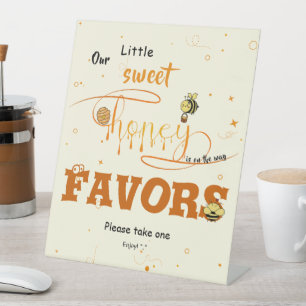 Cute Sweet Honey & Kawaii Eyeball Text Favours Pedestal Sign