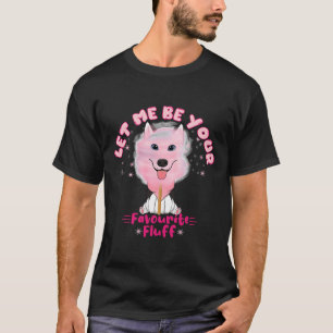 Cute Sweet Husky Puppy Pink Watercolor Cotton Cand T-Shirt