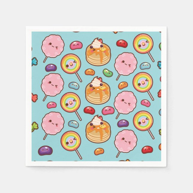 Cute Sweet Kawaii Treats Napkin (Front)