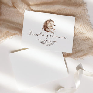 Cute Sweet Little Hedgehog Display Baby Shower Enclosure Card