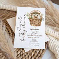 Cute Sweet Little Hedgehog Virtual Baby Shower