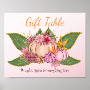 Cute Sweet Little Pumpkin Fall Greenery Gift Sigh Poster