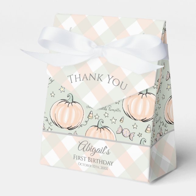 Cute Sweet Little Pumpkin Halloween & Fall Favour Box (Front Side)