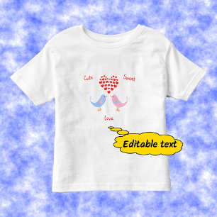Cute sweet love birds custom text toddler T-Shirt