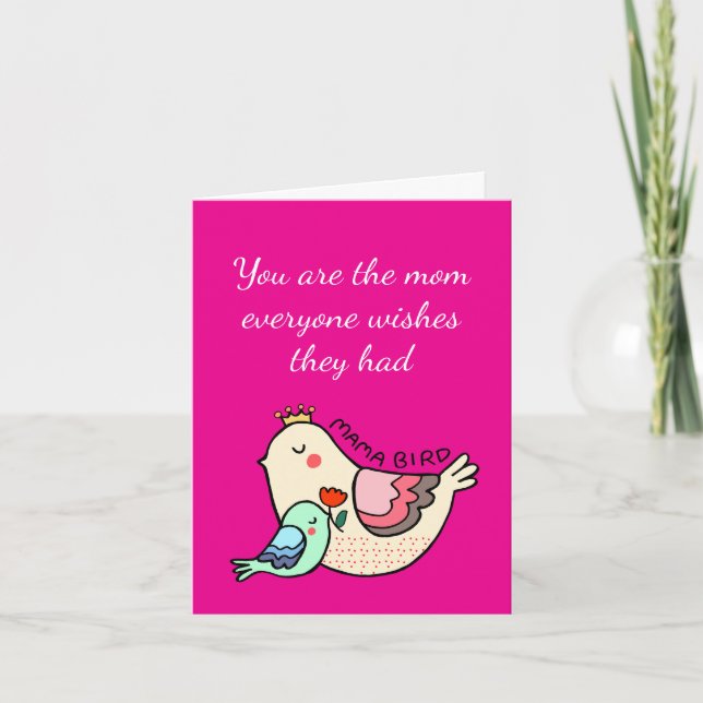 Cute Sweet Mama Bird Heartfelt Mother's Day Card (Front)