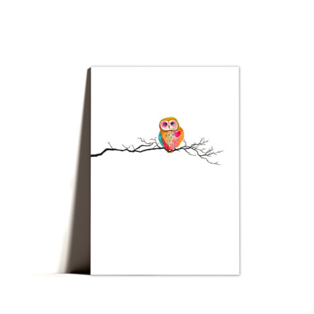 Cute Sweet Minimal Owl Valentine's Card (Creator Uploaded)