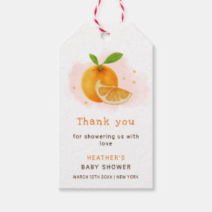 Cute Sweet Orange Citrus Baby Shower Thank You Gift Tags