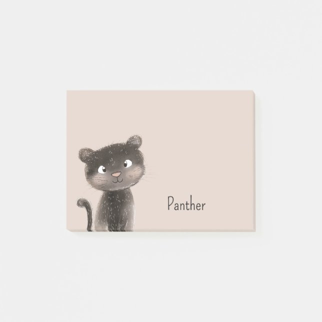 Cute Sweet Panther Animal Post-it Notes (Front)