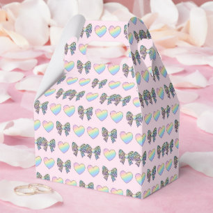  cute sweet rainbow hearts pastel gradient pattern favour box